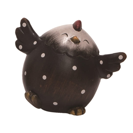 4 Inch Black Spring Happy Chicken Decor Terra Cotta Decorative Object for Spring Home Decoration