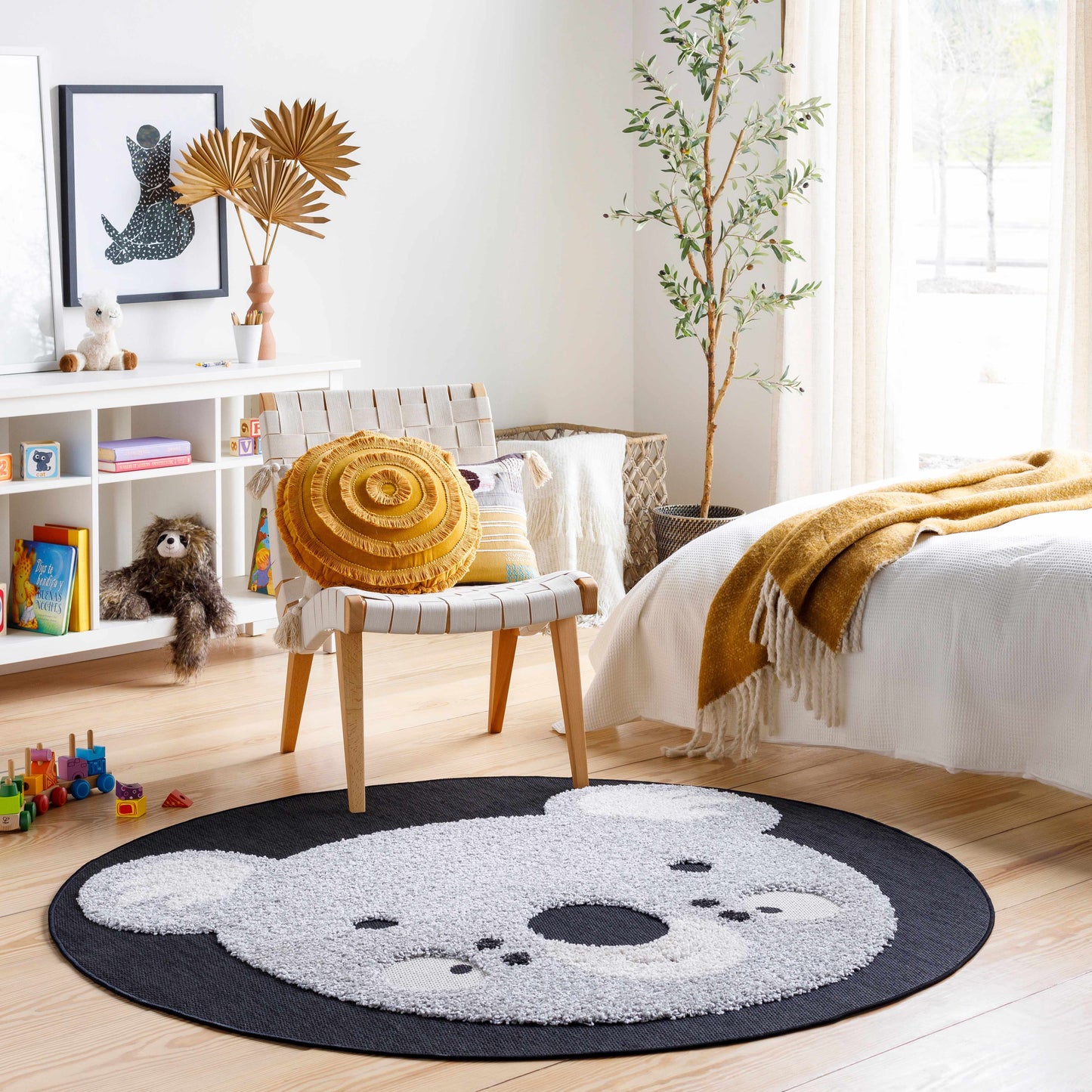 Kids Koala Animal Print Nursery Outdoor Area Rug - Clearance