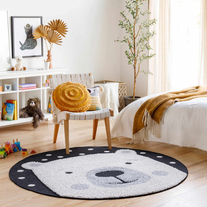 Kids Bear Animal Print Nursery Outdoor Area Rug - Clearance
