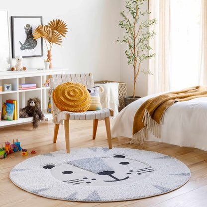 Kids Lion Animal Print Nursery Outdoor Area Rug - Clearance