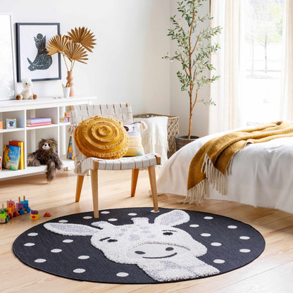 Kids Giraffe Animal Print Nursery Outdoor Area Rug - Clearance
