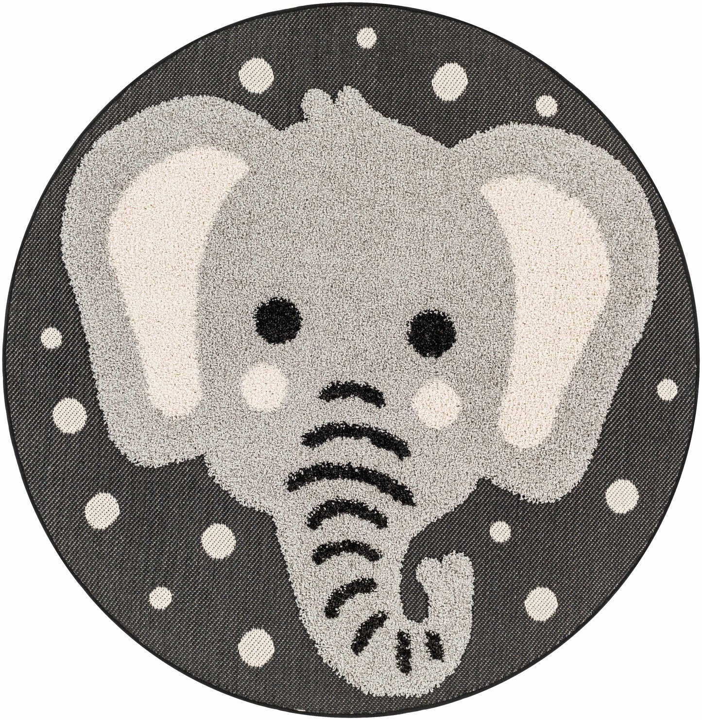 Kids Elephant Animal Print Nursery Outdoor Area Rug - Clearance
