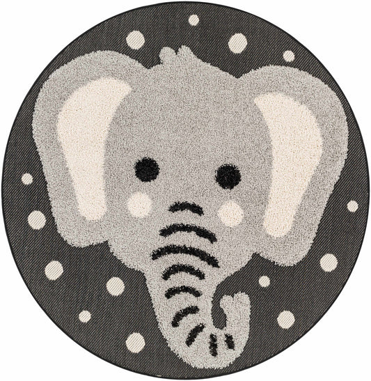 Kids Elephant Animal Print Nursery Outdoor Area Rug - Clearance