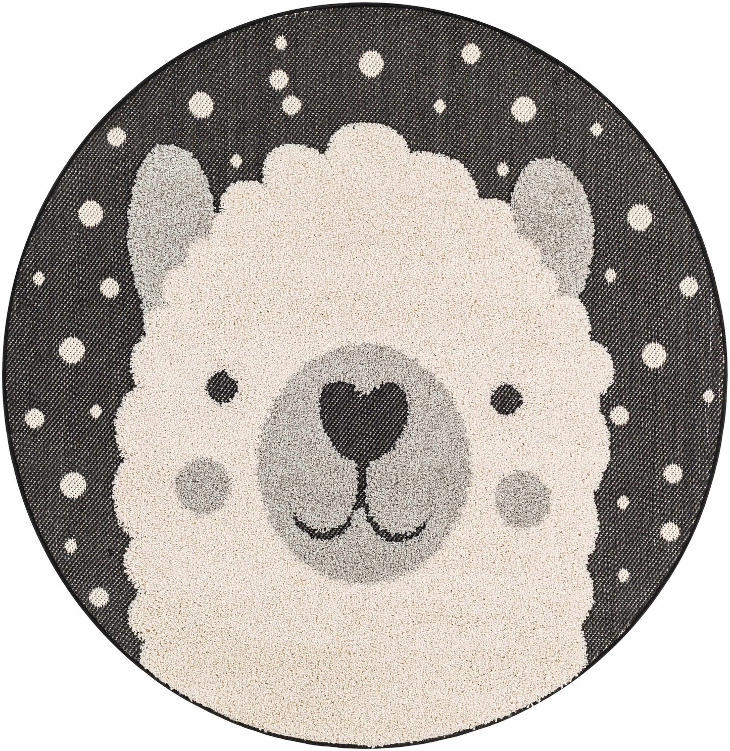 Kids Llama Animal Print Nursery Outdoor Area Rug - Clearance
