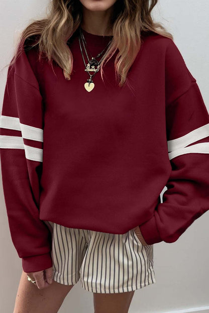 Taylor Striped Oversized Sweatshirt - Black / M - 8/10