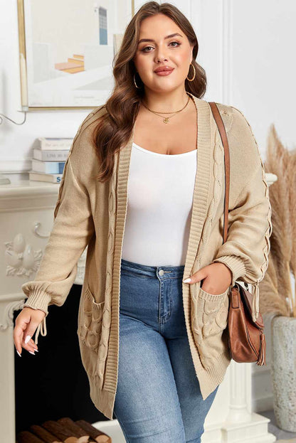 Leilany Tie Sleeve Open PLUS Cardigan