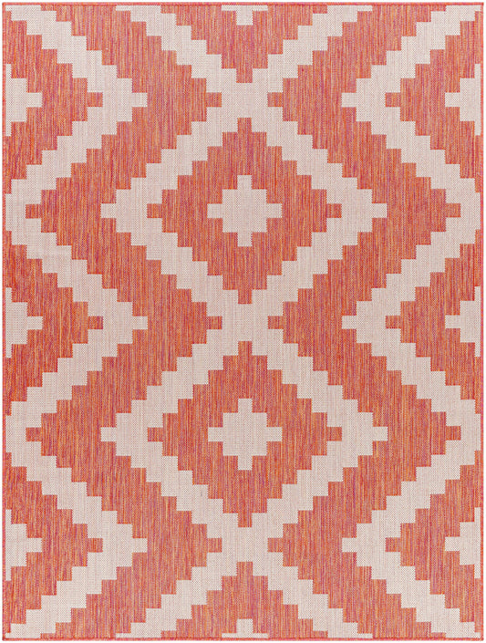 Anke Orange Outdoor Area Rug - Clearance