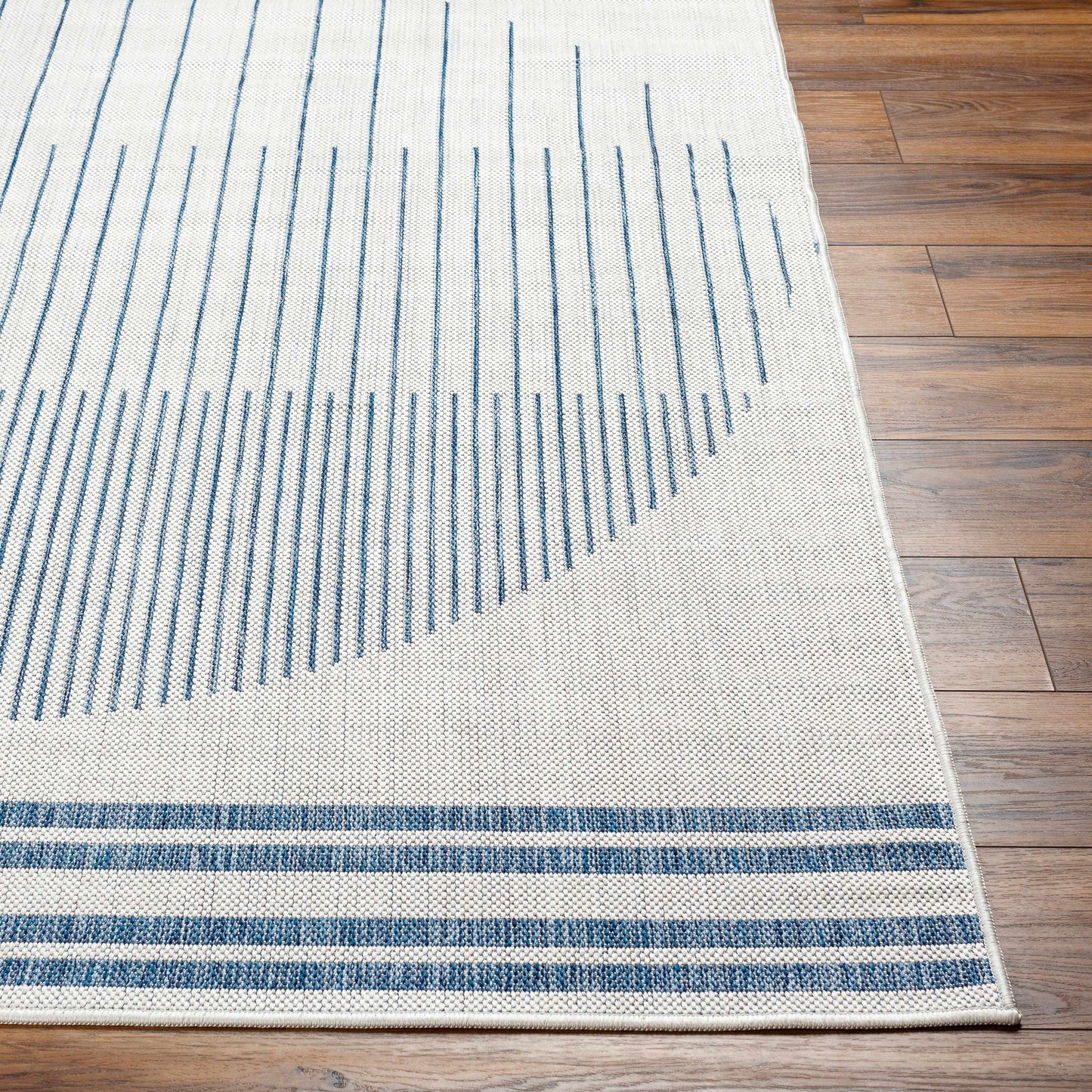 Aviya Blue & Gray Outdoor Area Rug - Clearance