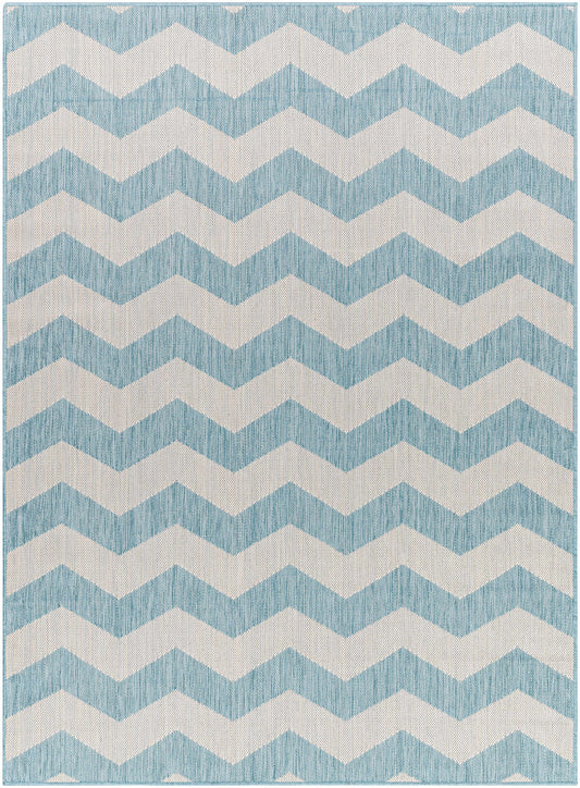 Cheri Thatch Light Blue Outdoor Carpet Area Rug - Clearance