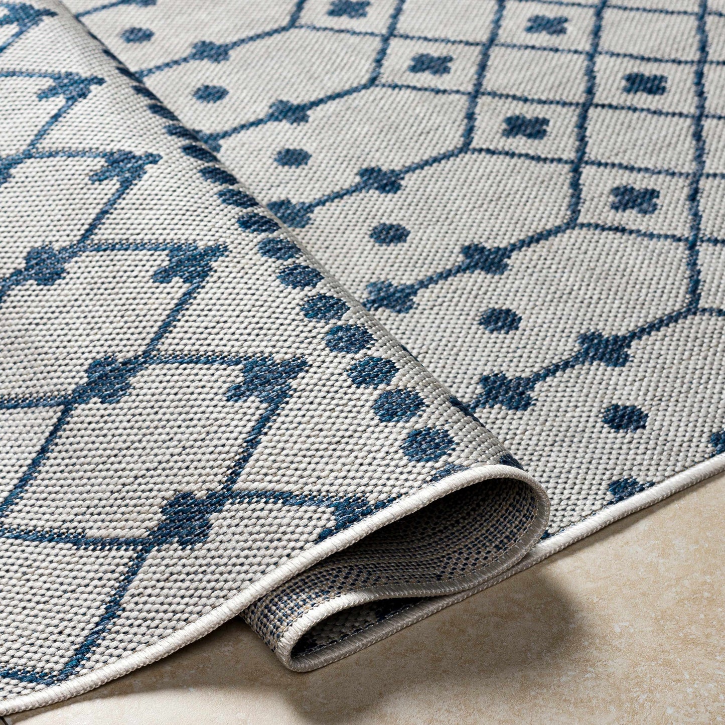 Lali Blue & Gray Outdoor Area Rug - Clearance