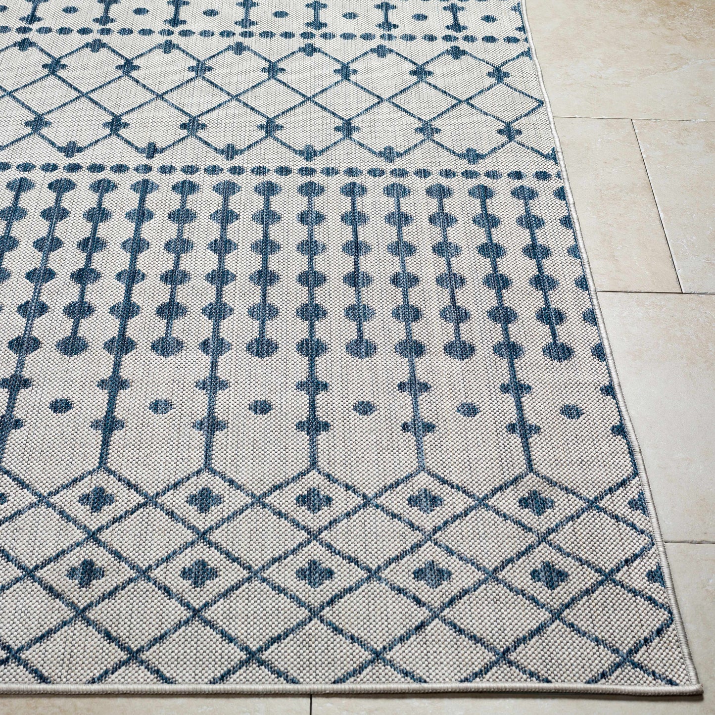 Lali Blue & Gray Outdoor Area Rug - Clearance