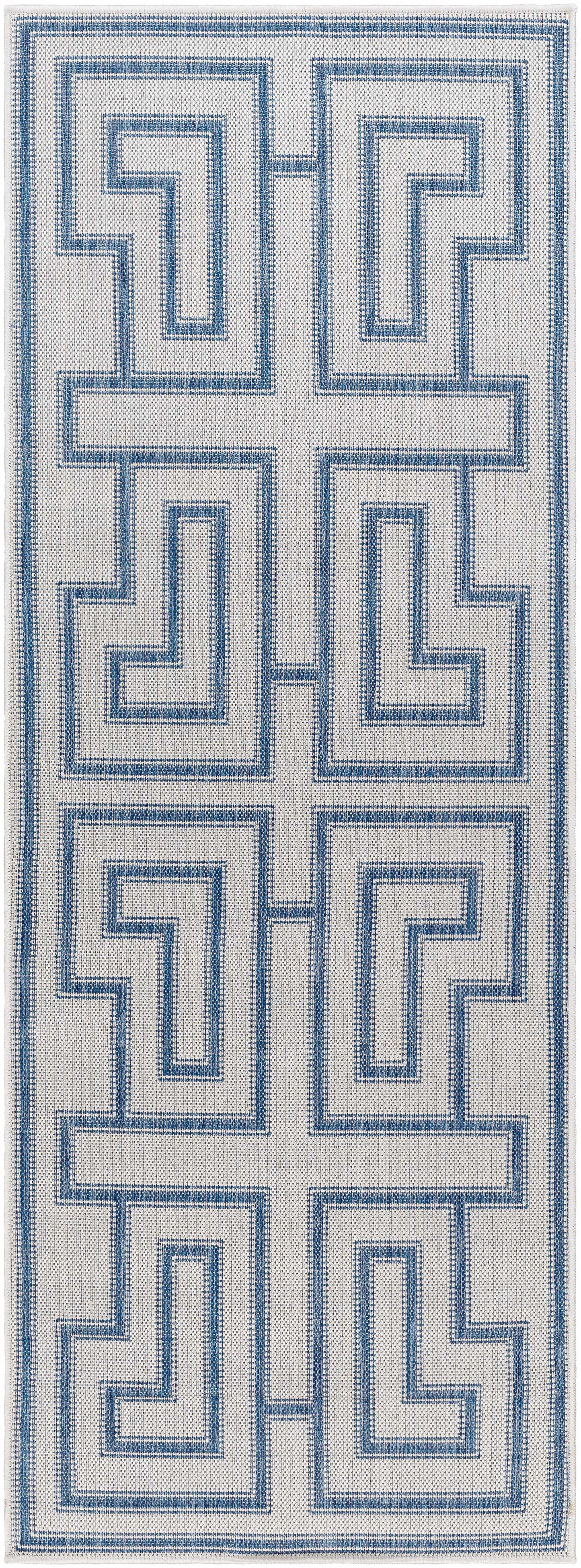Taro Blue & Gray Outdoor Area Rug - Clearance