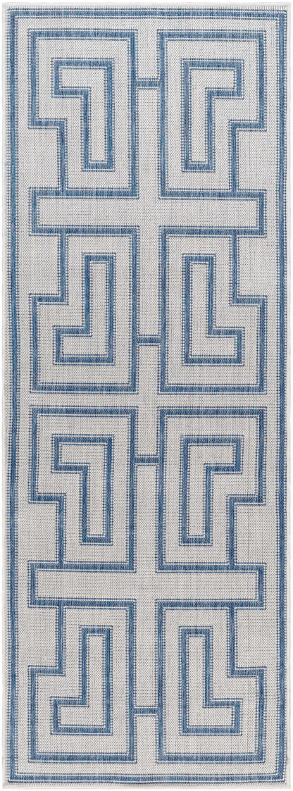 Taro Blue & Gray Outdoor Area Rug - Clearance