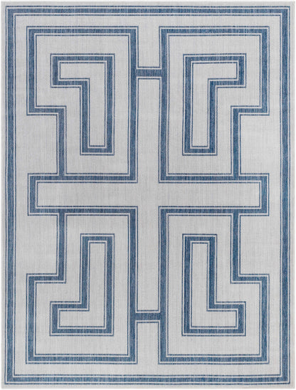 Taro Blue & Gray Outdoor Area Rug - Clearance