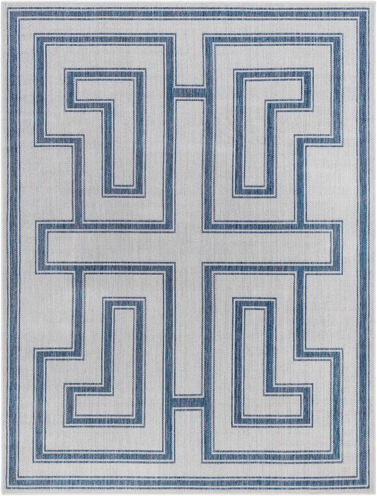 Taro Blue & Gray Outdoor Area Rug - Clearance
