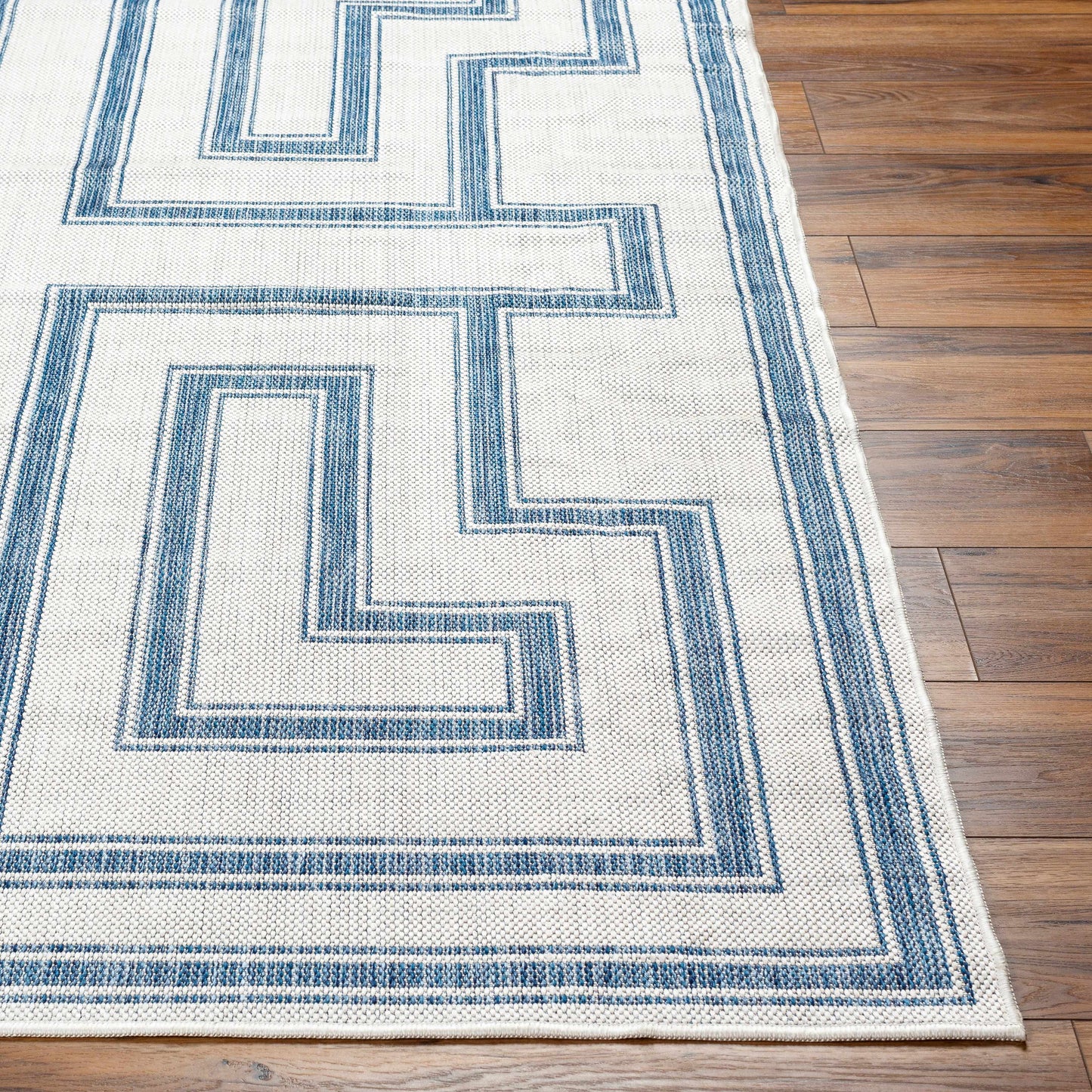 Taro Blue & Gray Outdoor Area Rug - Clearance