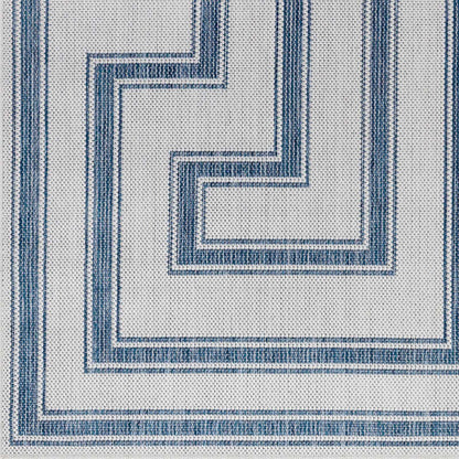 Taro Blue & Gray Outdoor Area Rug - Clearance