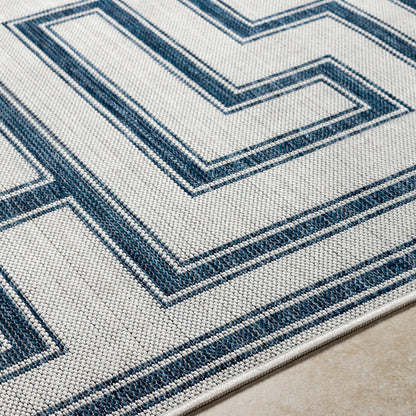 Taro Blue & Gray Outdoor Area Rug - Clearance