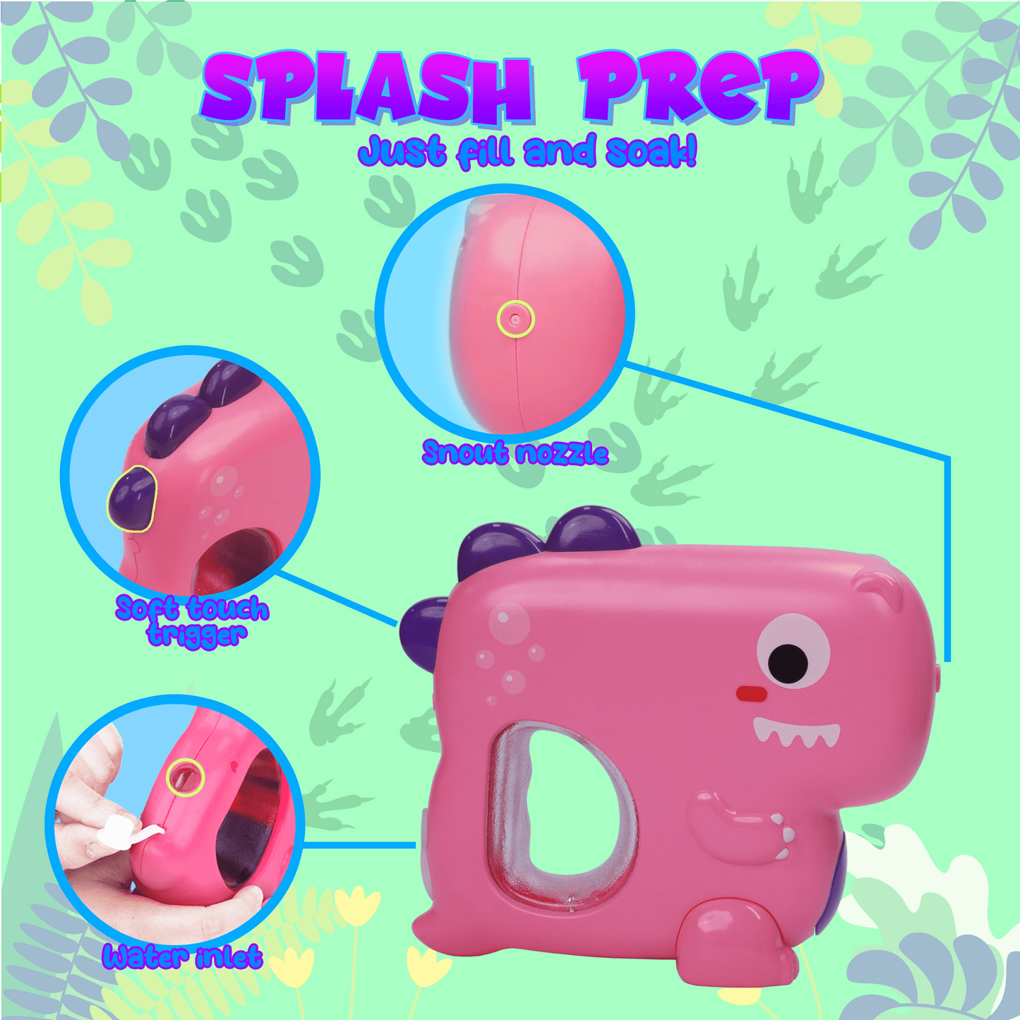 Blue and pink water blaster-