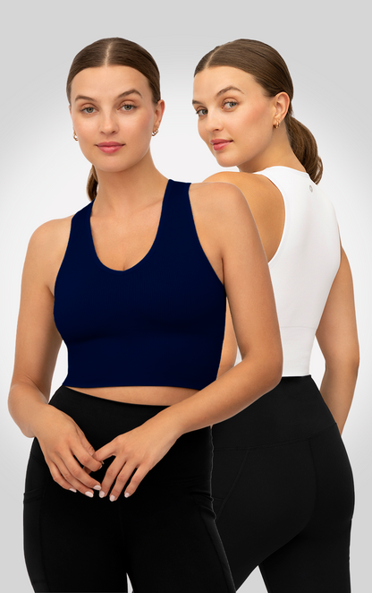 2 PK Ribbed V-Neck Tank Top