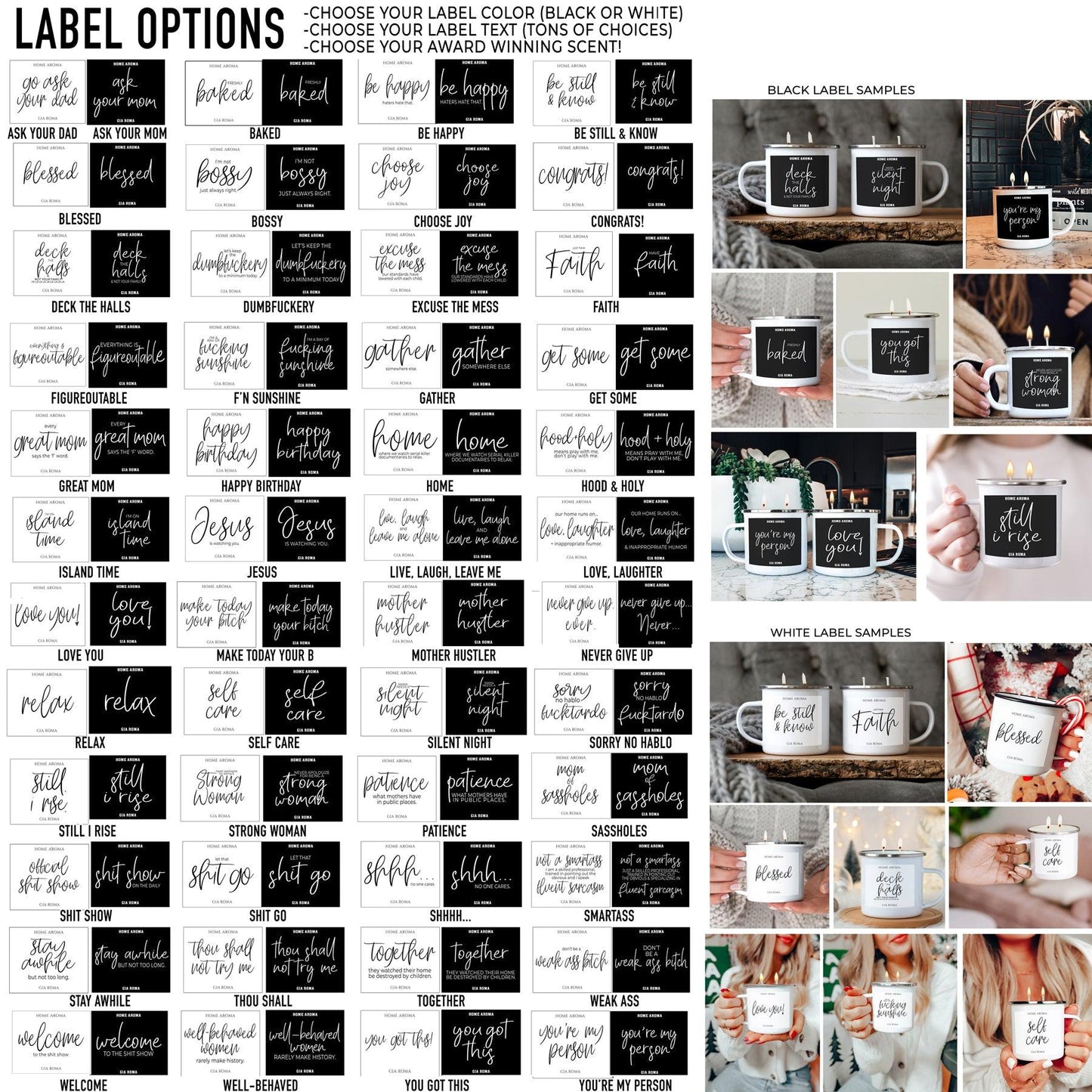 16oz Candle Mug by Gia Roma