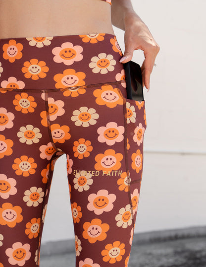 Elevated Faith Smiley Flower Legging