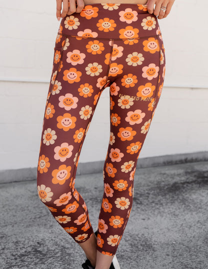 Elevated Faith Smiley Flower Legging
