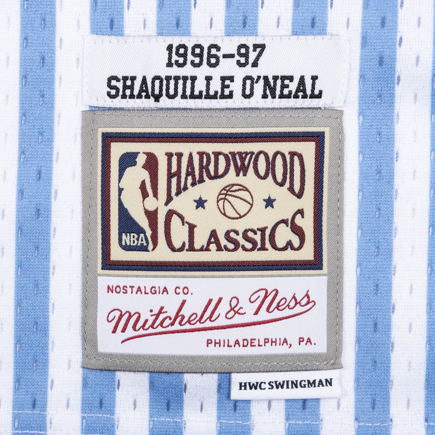 Mitchell & Ness Men's NBA Striped Swingman Jersey 1996 La Lakers Shaquille O'Neal Jerseys