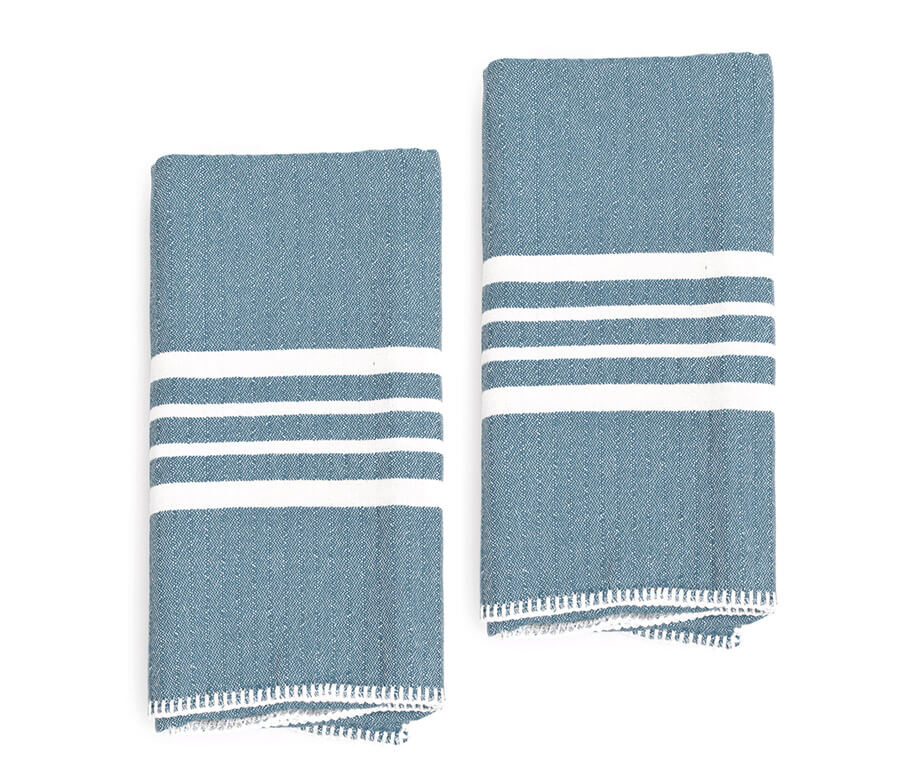 Farmhouse Hand Towel , Without Fringes ( Set of 2 )