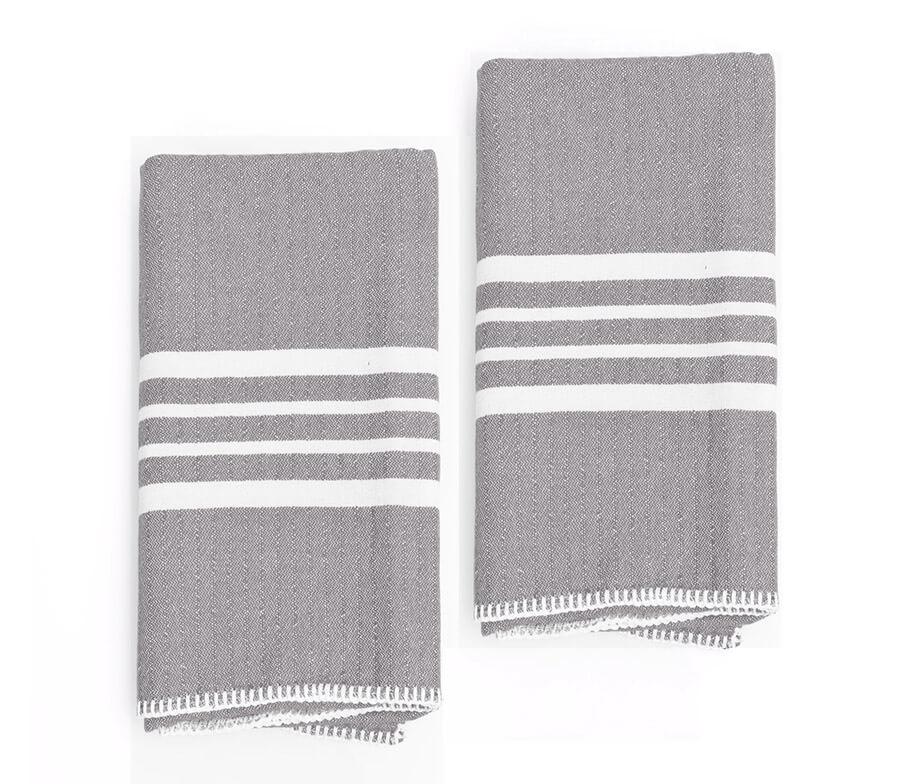 Farmhouse Hand Towel , Without Fringes ( Set of 2 )