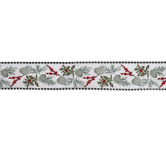 Melrose International Pine Berry Ribbon 4" x 5 yds.