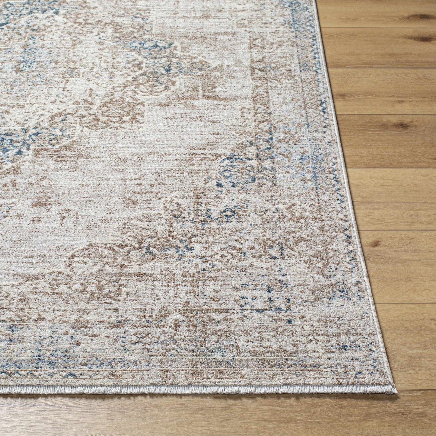 Kosta Beige & Blue Medallion Area Rug