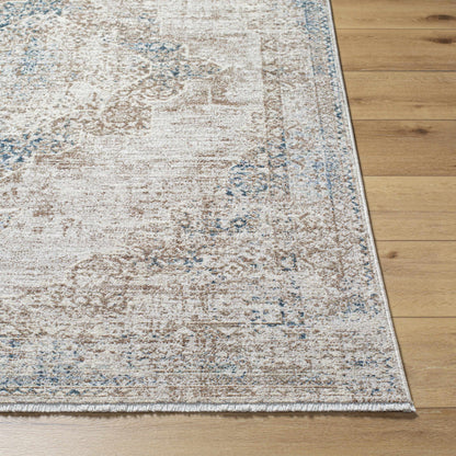 Kosta Beige & Blue Medallion Area Rug