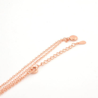 Rose Goldtone 'Lucky' Round Pendant Necklace