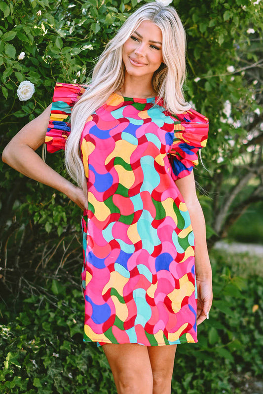 Amaia Ruffle Sleeve Shift Dress