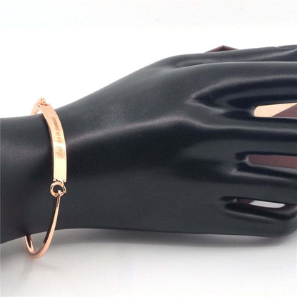 Rose Goldtone 'Believe in Yourself' Bangle