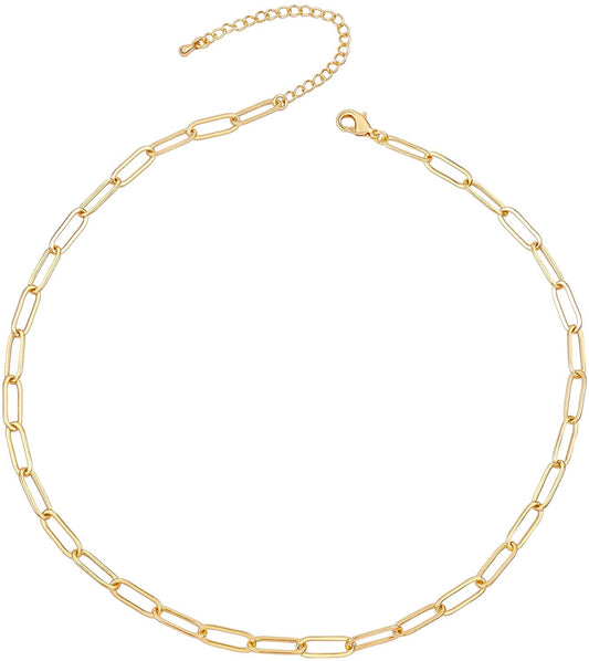 14k Gold Plated Cable Link Chain Adjustable Bracelet