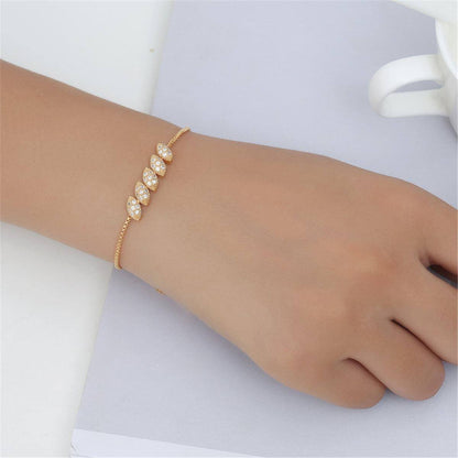 Cubic Zirconia & Goldtone Pear Adjustable Bracelet