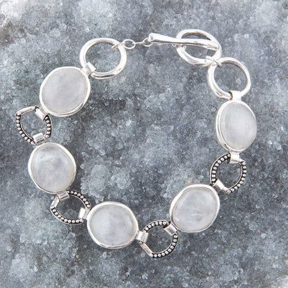 Splender Grey Quartz Sterling Link Bracelet
