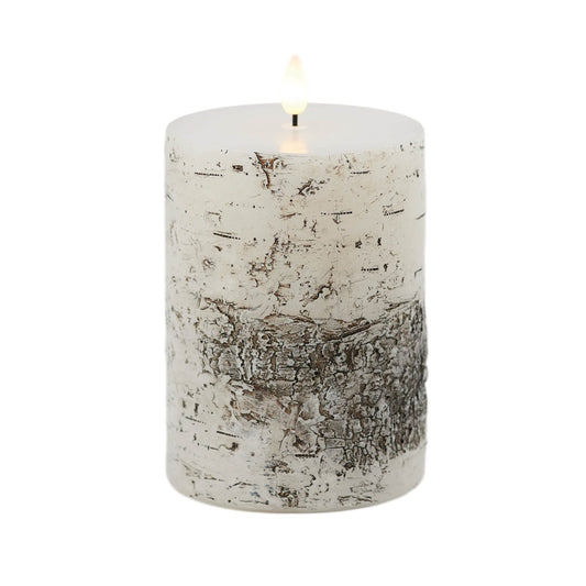 Melrose International FIA Wick Birch Design Pillar Candle (Set of 2)