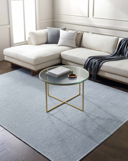 Isako Light Blue Solid Washable Rug - Clearance