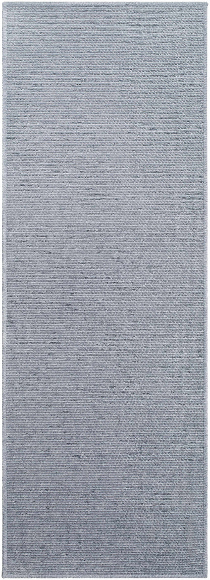 Isako Blue & Gray Solid Washable Area Rug - Clearance