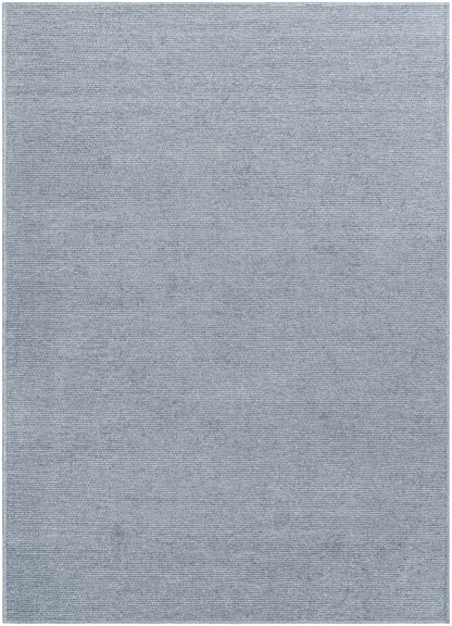 Isako Blue & Gray Solid Washable Area Rug - Clearance