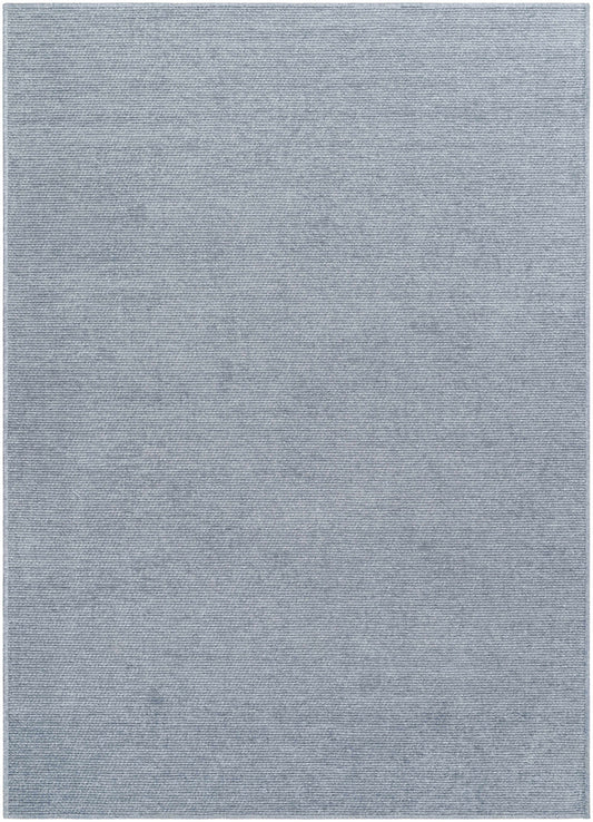 Isako Blue & Gray Solid Washable Area Rug - Clearance