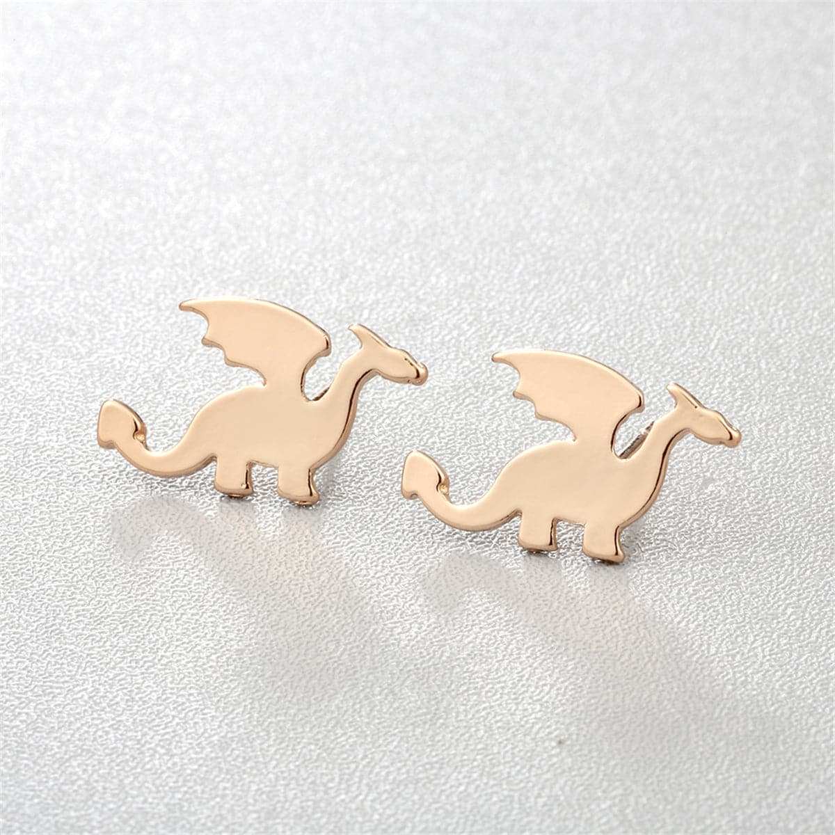 Goldtone Dragon Stud Earrings