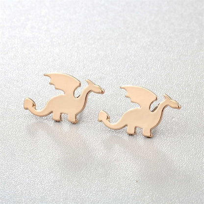 Goldtone Dragon Stud Earrings