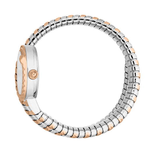 Jc1l301m0075 Just Cavalli Cerchio Snake Women's Two Tone Rose Gold & Silver Watch