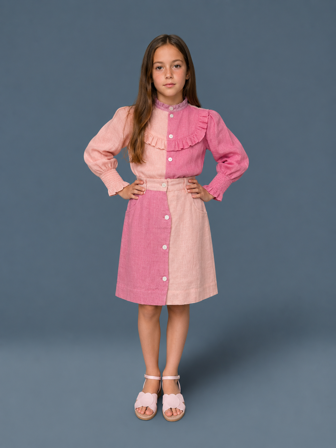 Squiggle Pink Linen Set