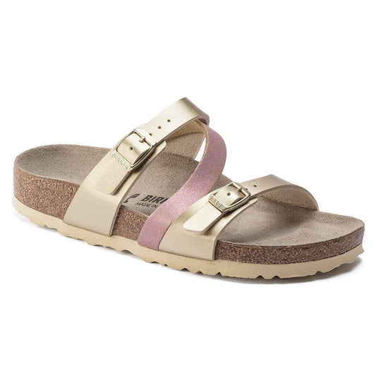 Birkenstock Salina Birko-Flor Suede Leather Gold Sandals