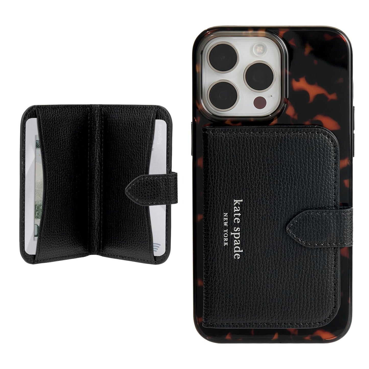 Kate Spade New York Morgan Magnetic Phone Wallet/Card Holder - Compatible with Magsafe Phones and Cases - Midnight Black